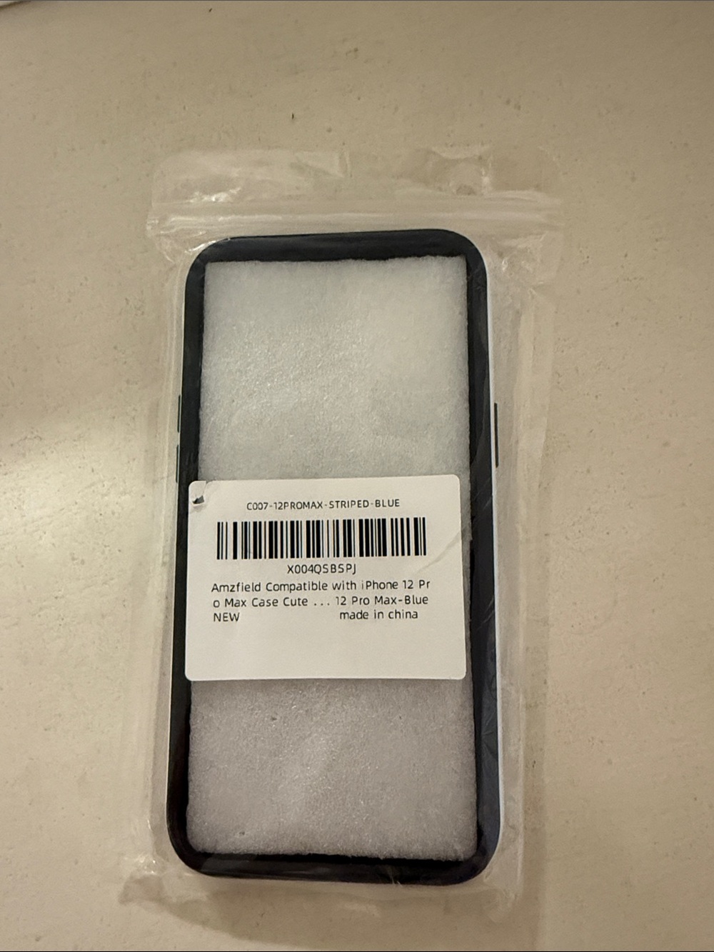 iPhone 12 Pro Max Blue and White Stripe Case